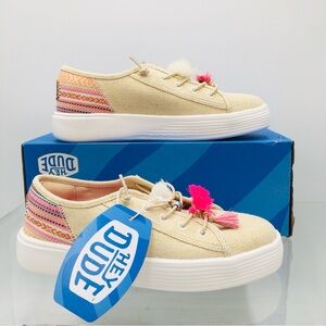 Hey Dude Cody Boho Mix Natural/ Multi- Women’s Casual Shoes Size US 6 M